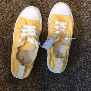 Yellow slip on shoes